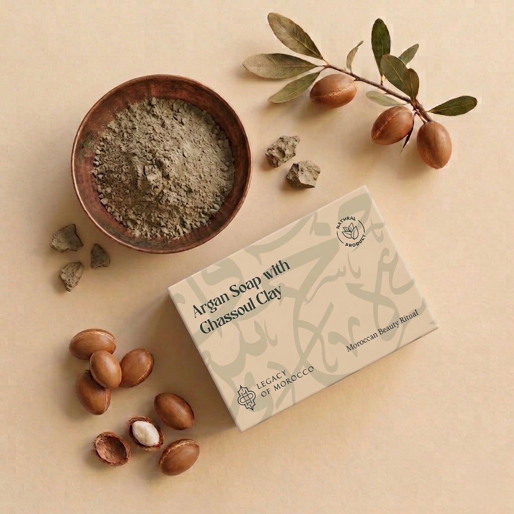 Natural argan soap with Ghassoul Clay 100g